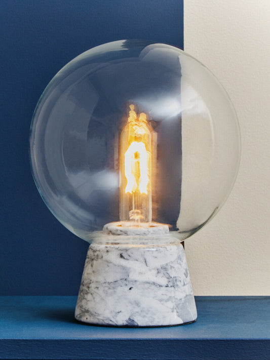 Lamonte Globe Lamp with Grey Marble Base
