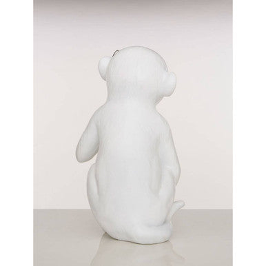 Boho White Finish Monkey Lamp