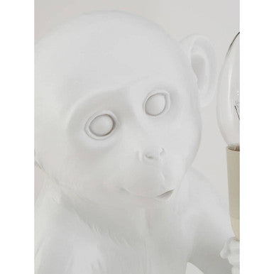 White Finish Monkey Lamp | Boho