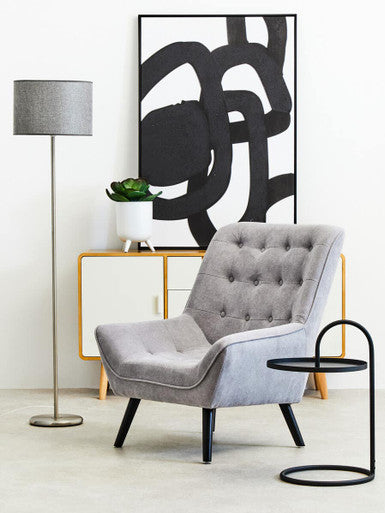 Forma Grey Waffle Effect Shade Floor Lamp