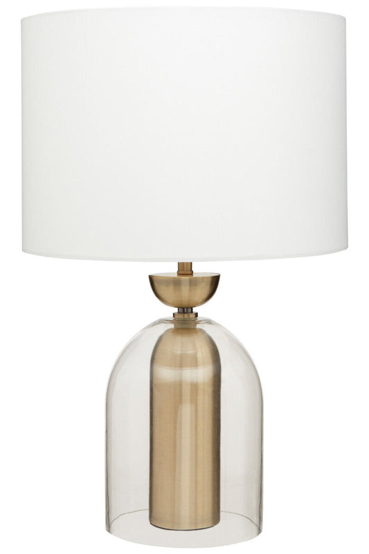 Sellis Clear Glass And Brass Finish Metal Table Lamp
