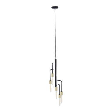 5 Bulb Gold and Black Pendant Light | Lagona