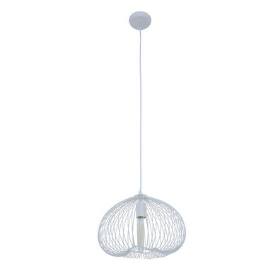 1 Bulb White Finish Pendant Light | Lavis