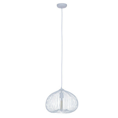 1 Bulb White Finish Pendant Light | Lavis