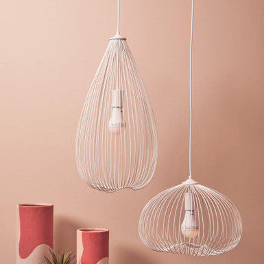 1 Bulb White Finish Pendant Light | Lavis