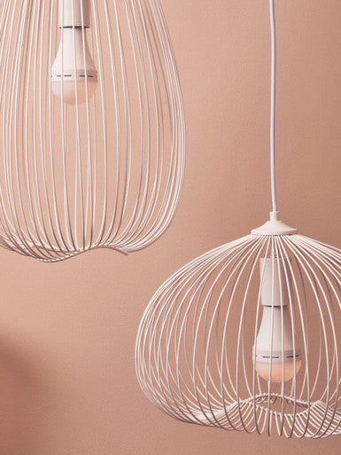 1 Bulb White Finish Pendant Light | Lavis