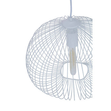 1 Bulb White Finish Pendant Light | Lavis