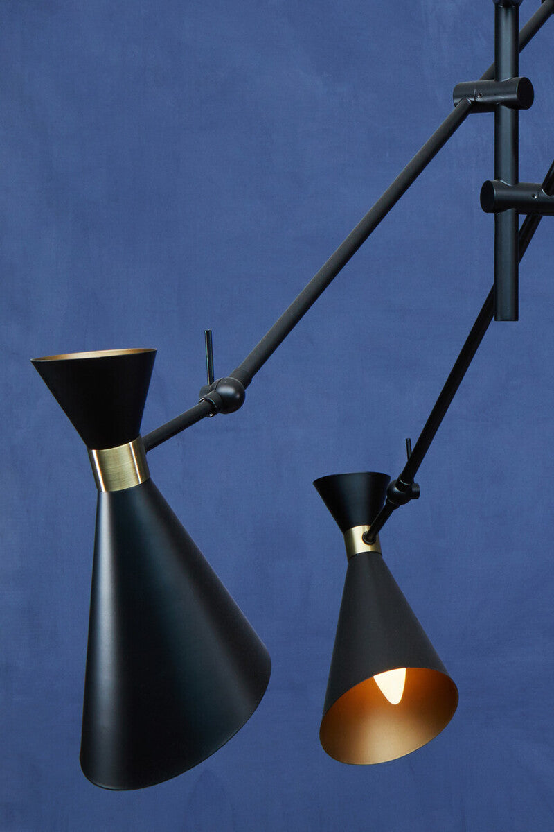 Linox 3 Shade Black And Gold Pendant