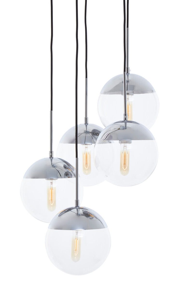 Revive Chrome Finish Five Pendant Lights