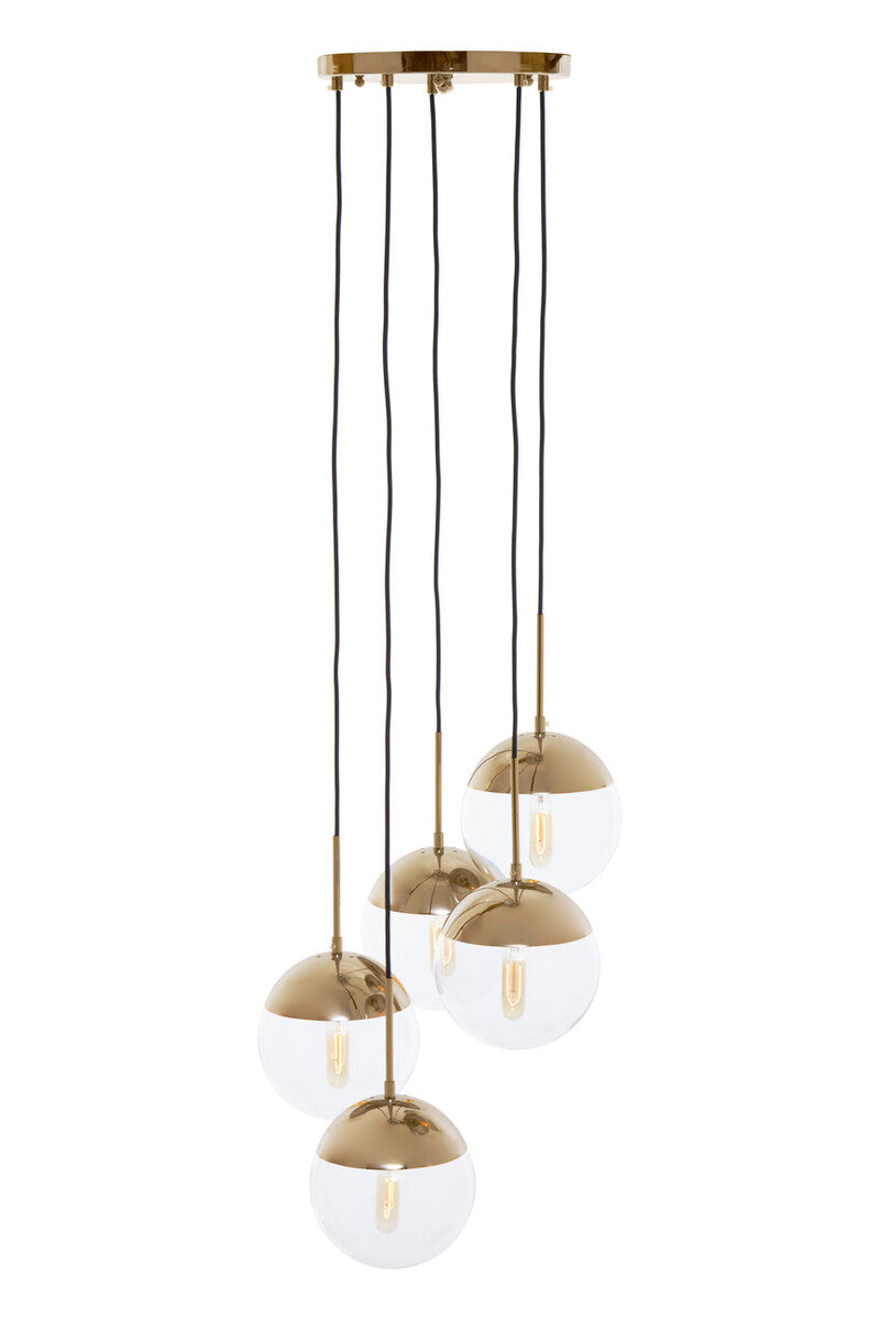 Revive Gold Finish Five Pendant Lights