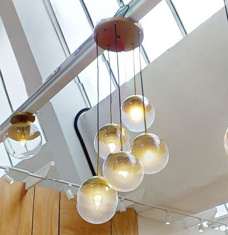 Gold Finish Five Pendant Lights | Revive
