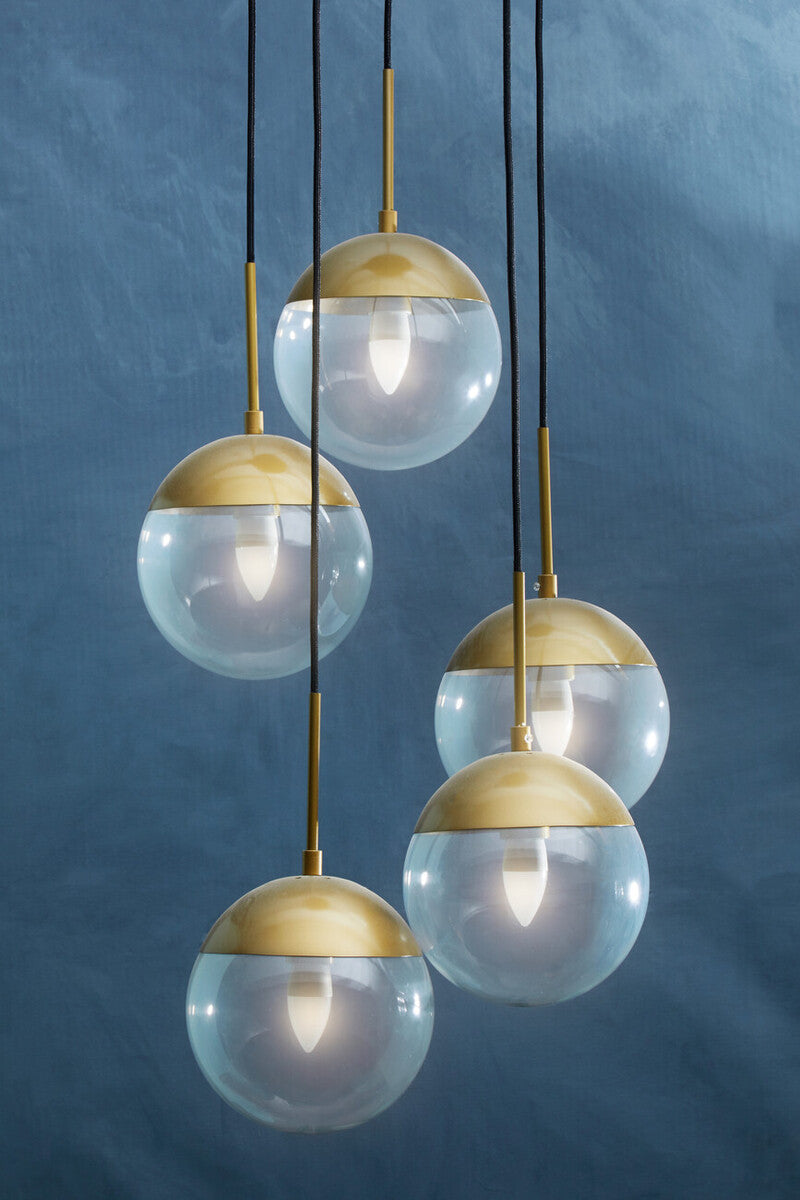 Revive Gold Finish Five Pendant Lights