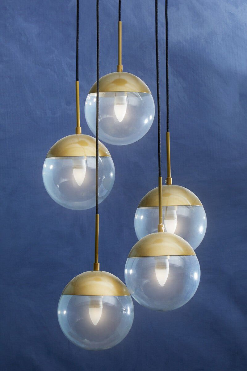 Revive Gold Finish Five Pendant Lights