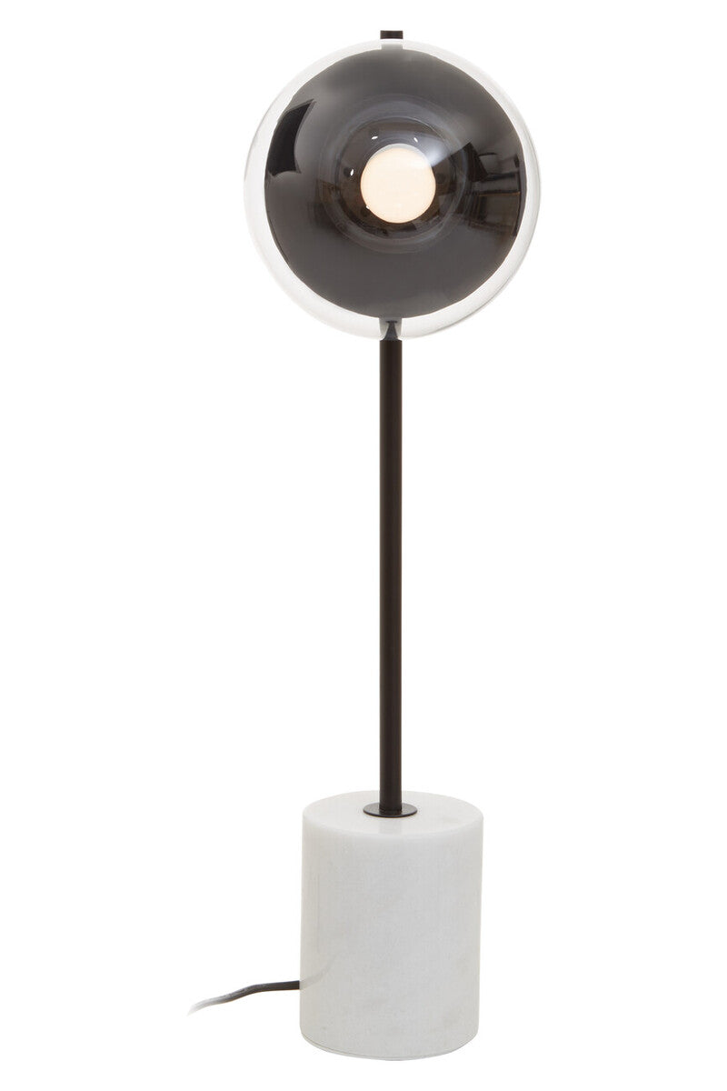 Revive Black Finish Metal Table Lamp with Marble Base