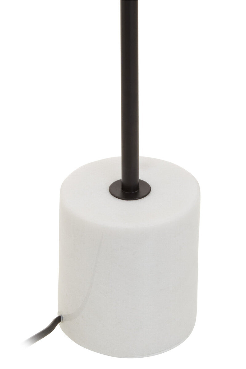 Revive Black Finish Metal Table Lamp with Marble Base