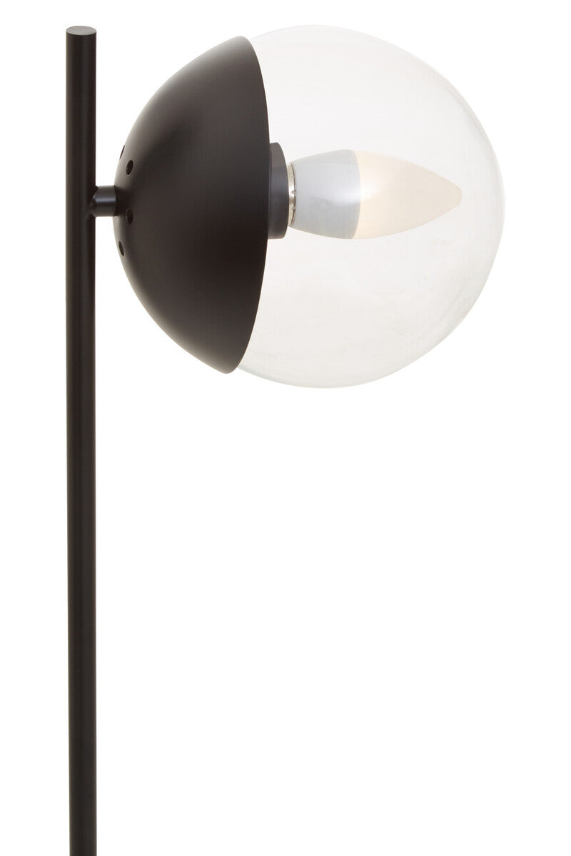 Revive Black Finish Metal Table Lamp with Marble Base