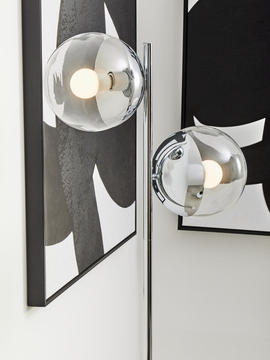 Chrome Finish 2 Light Floor Lamp | Revive