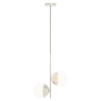 Chrome Finish 2 Bulb Pendant Light | Revive