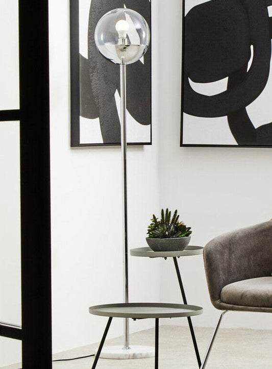 Revive Chrome Finish Metal Floor Lamp