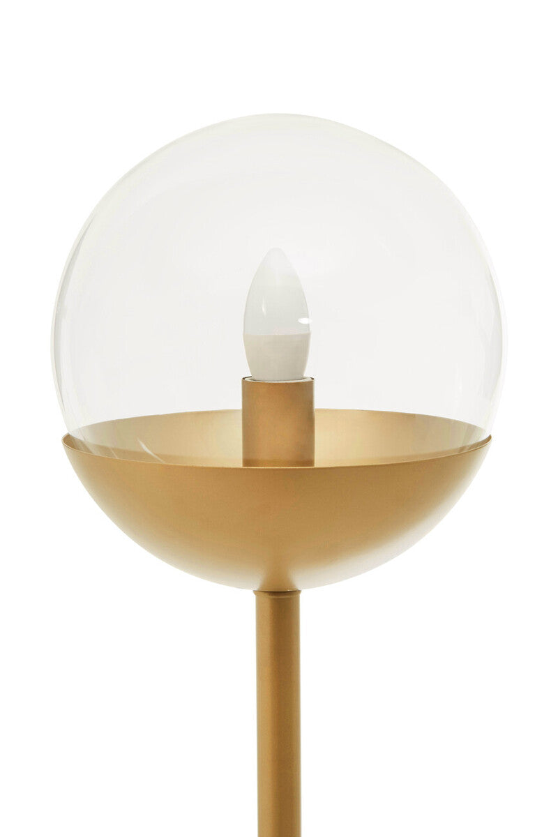Revive Gold Finish Metal Floor Lamp with White Marble Base