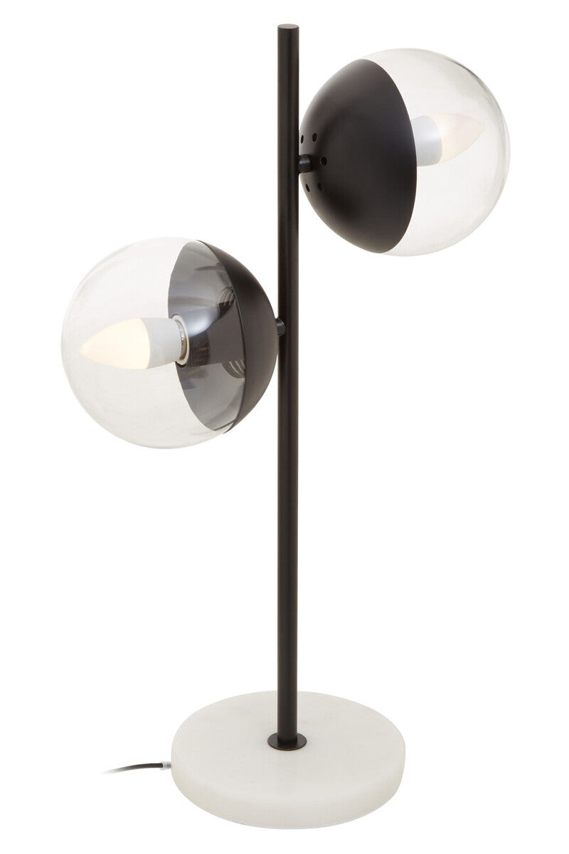 Revive Black Finish Metal 2 Light Table Lamp
