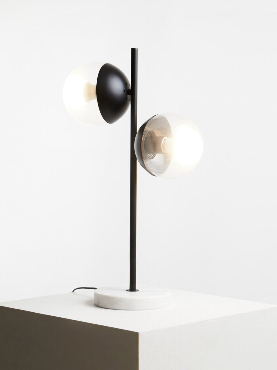 Revive Black Finish Metal 2 Light Table Lamp