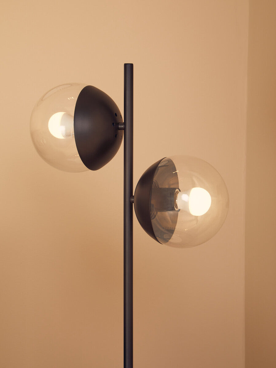 Revive Black Finish Metal 2 Light Table Lamp