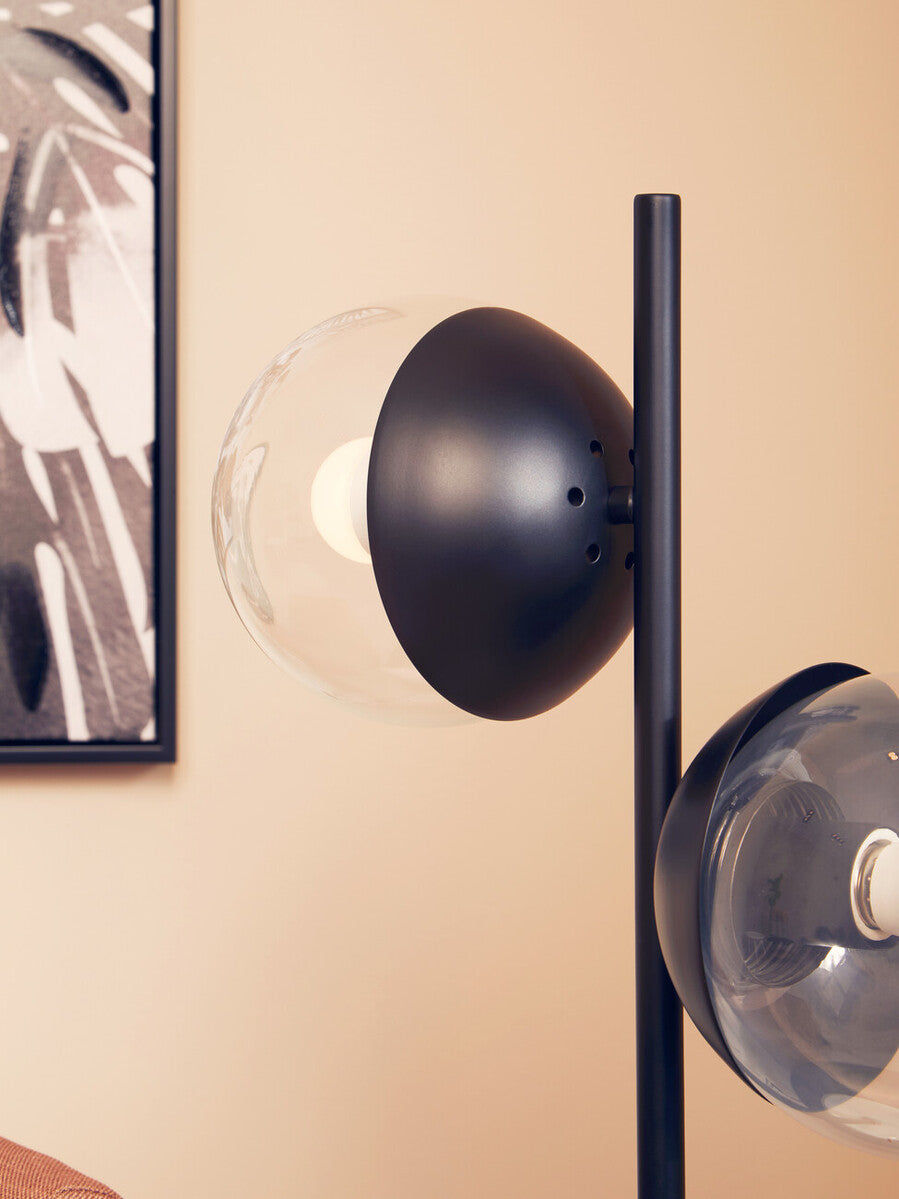 Revive Black Finish Metal 2 Light Table Lamp