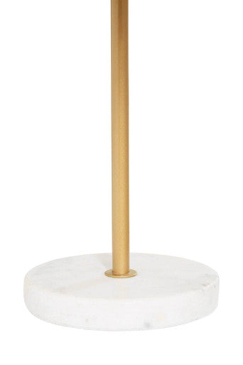 Two Light Gold Finish Table Lamp with White Marble Base | Revive
