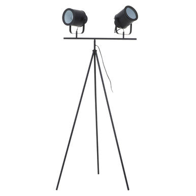 Stockholm Two Spotlight Matte Black Tripod Floor Lamp