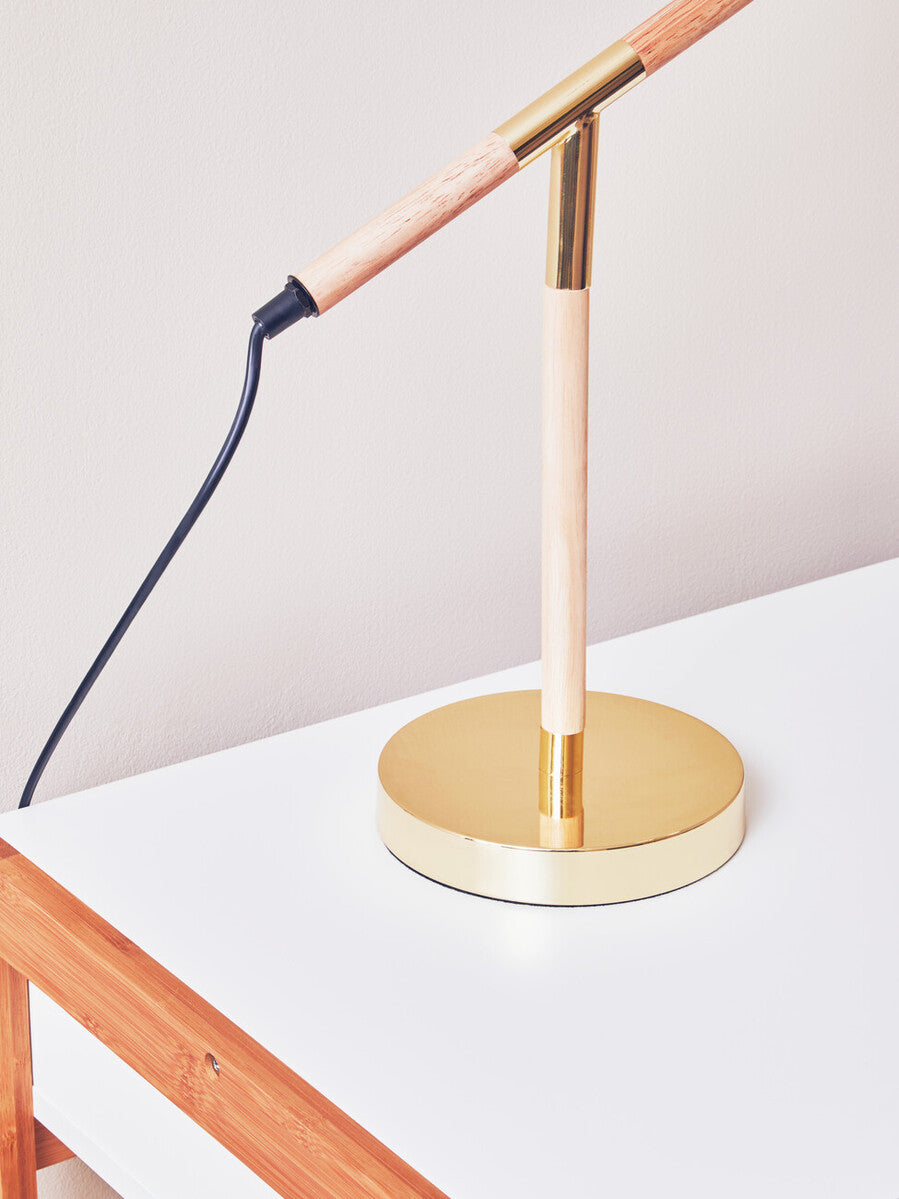 Stockholm Adjustable Desk Lamp in Shiny Brass Finish