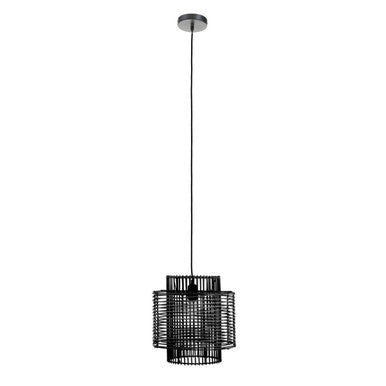 Black Rattan Overlapping Pendant Light | Jaya