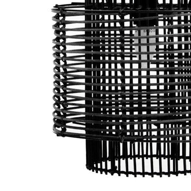 Black Rattan Overlapping Pendant Light | Jaya