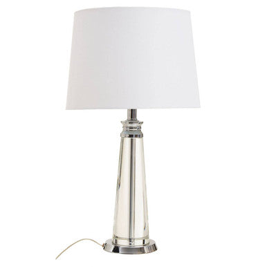 Helvetia Clear Crystal Table Lamp With Chrome Base