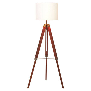 Malvern Tripod Floor Lamp With Brown Base