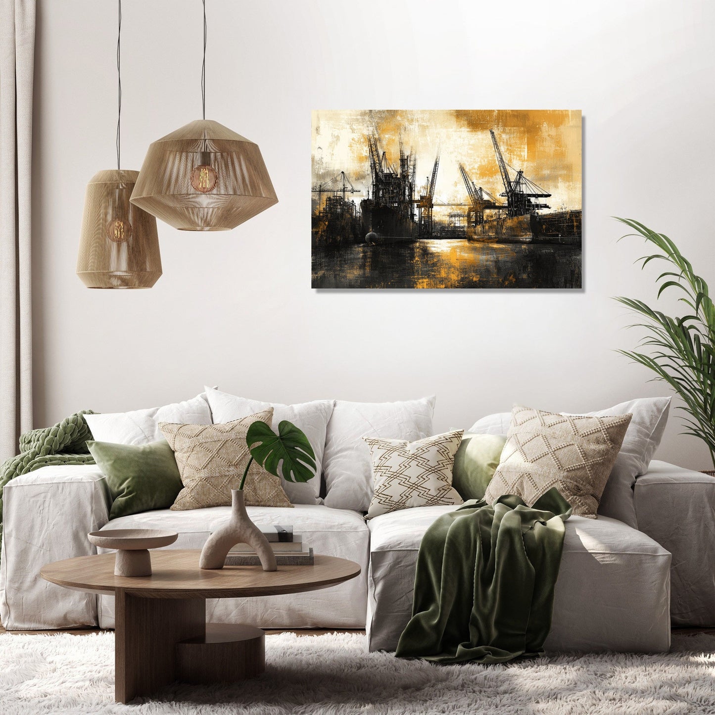 Shipyard Silhouette Canvas