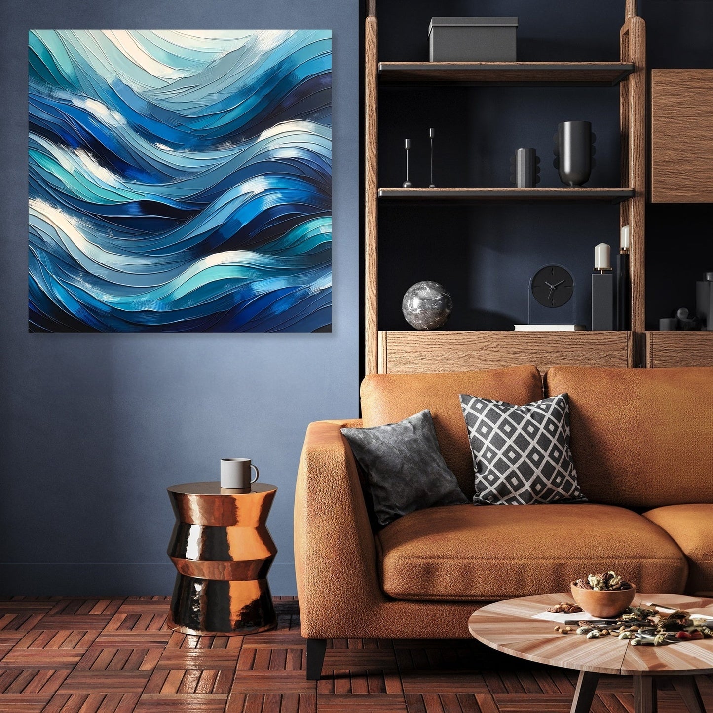 Oceanic Rhythms Abstract Canvas