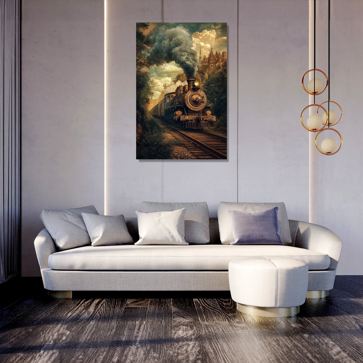 Steampunk Locomotive Reverie Canvas