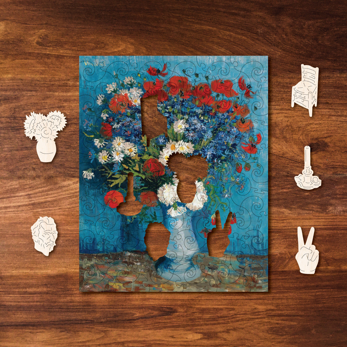 Vase With Cornflowers & Poppies MINI QT