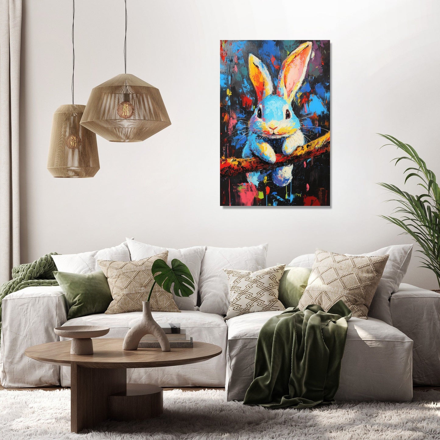 Swinging Bunny Canvas