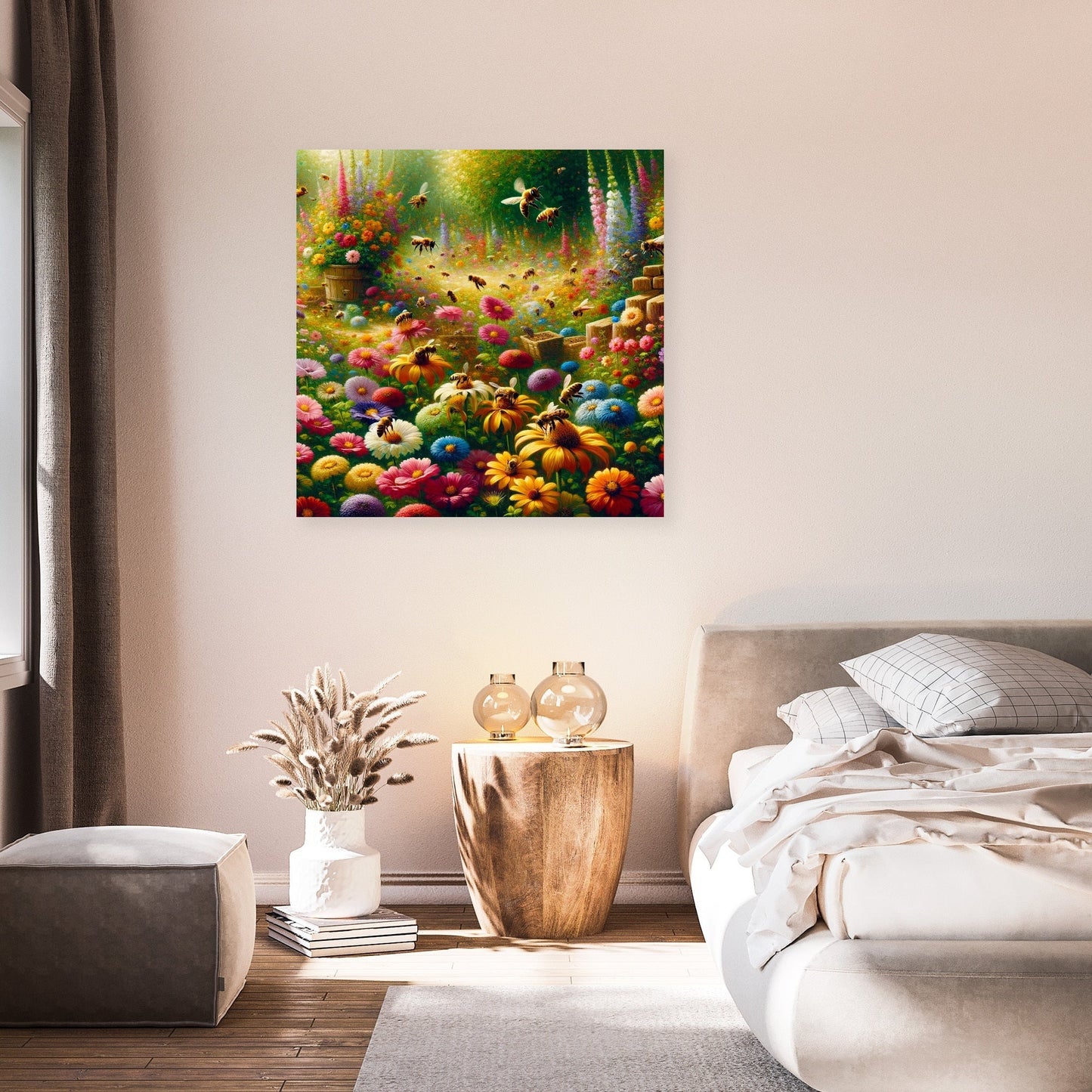Bustling Garden Life Canvas