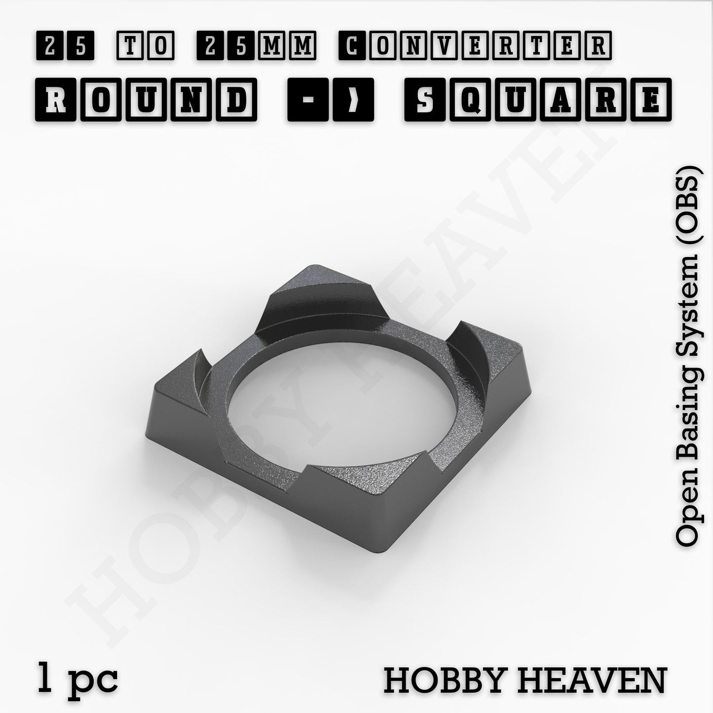 Round to Square Bases Shape and Size Converters 3d Print Full Range