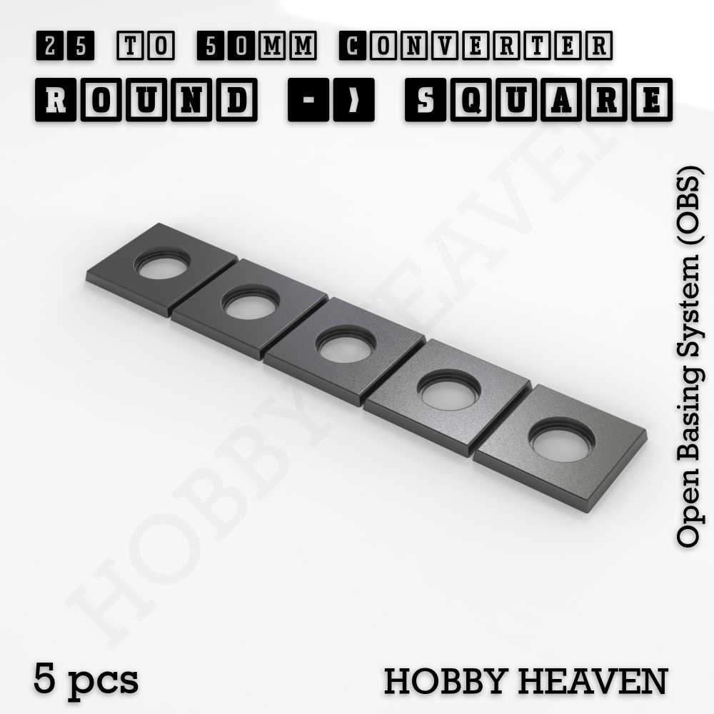 Round to Square Bases Shape and Size Converters 3d Print Full Range
