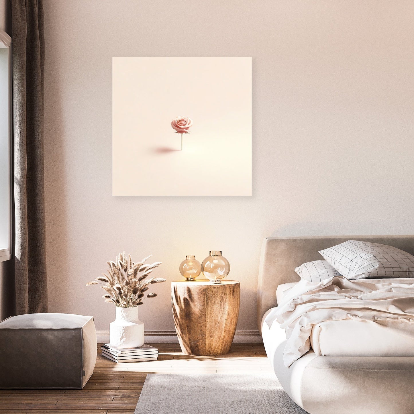 Minimalist Rose Contemplation Canvas