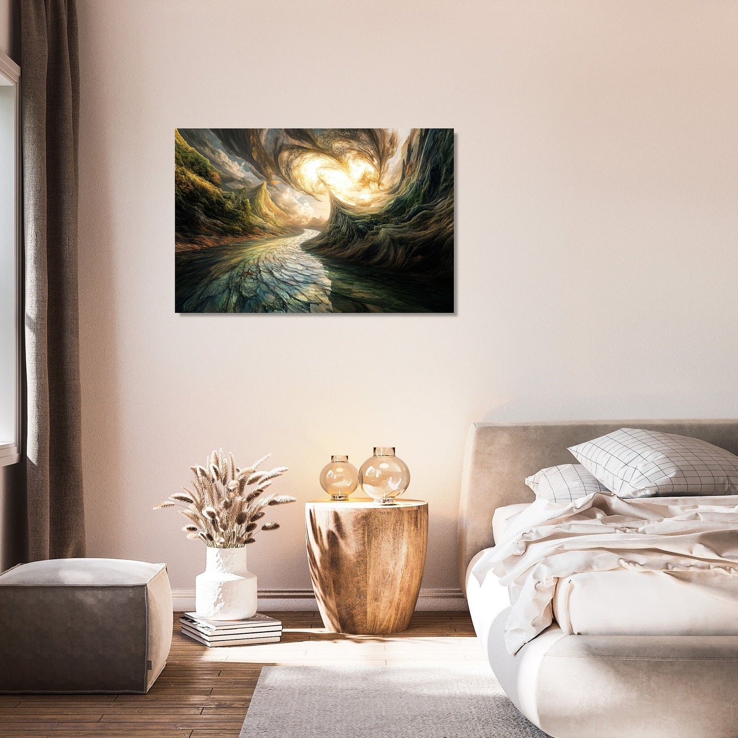 Geometric River Reverie Canvas