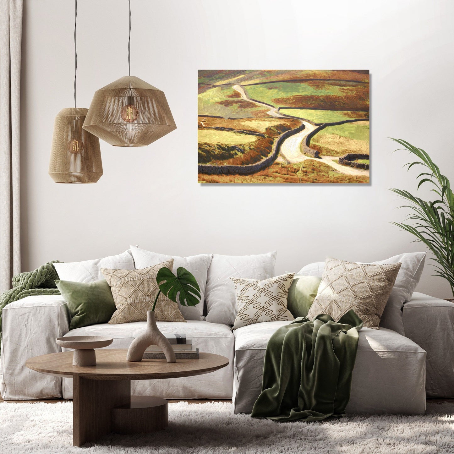Winding Road Fields Canvas