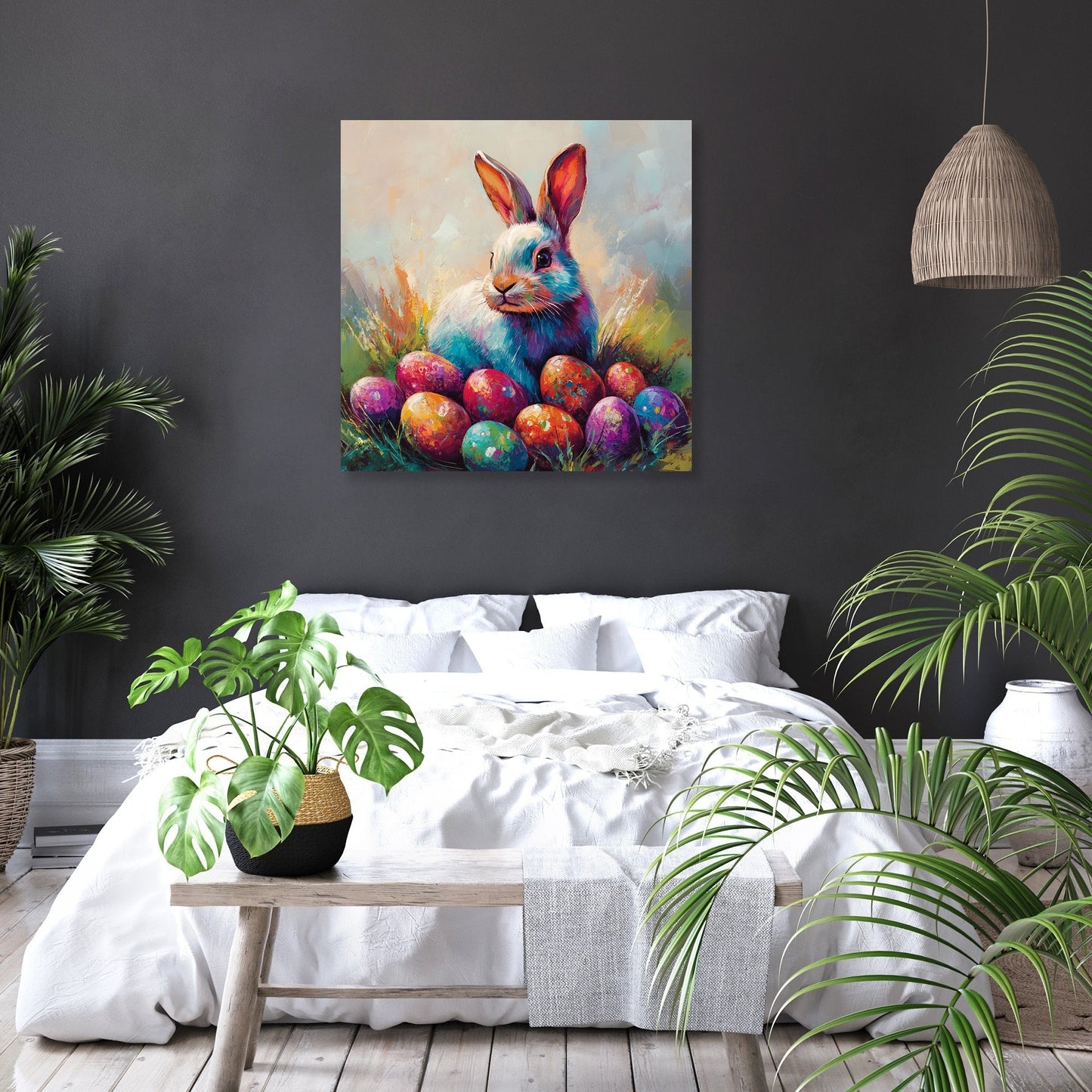 Bunny and Easter Eggs Canvas