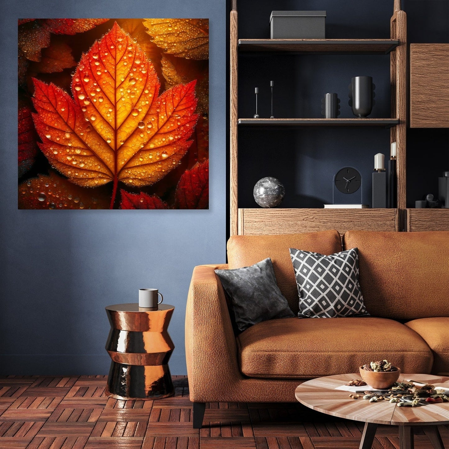 Dew-Kissed Autumn Leaf Canvas