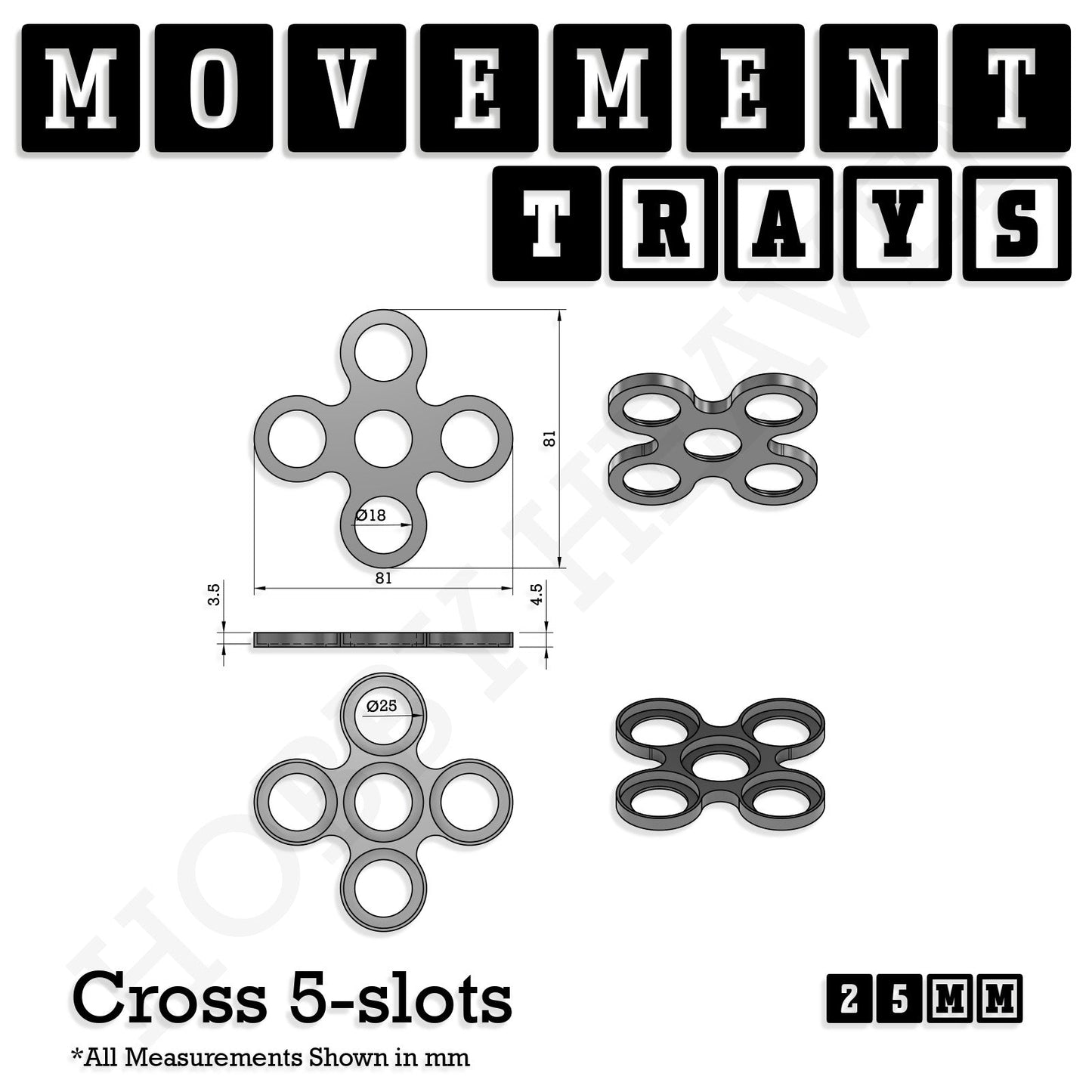 25mm Movement Trays for Tabletop Games | Wargaming | Full Range
