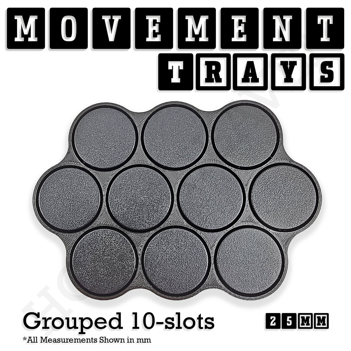 25mm Movement Trays for Tabletop Games | Wargaming | Full Range